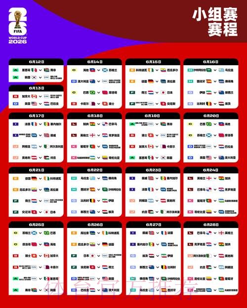 2026世界杯每日赛程今日实时赛程在哪里看